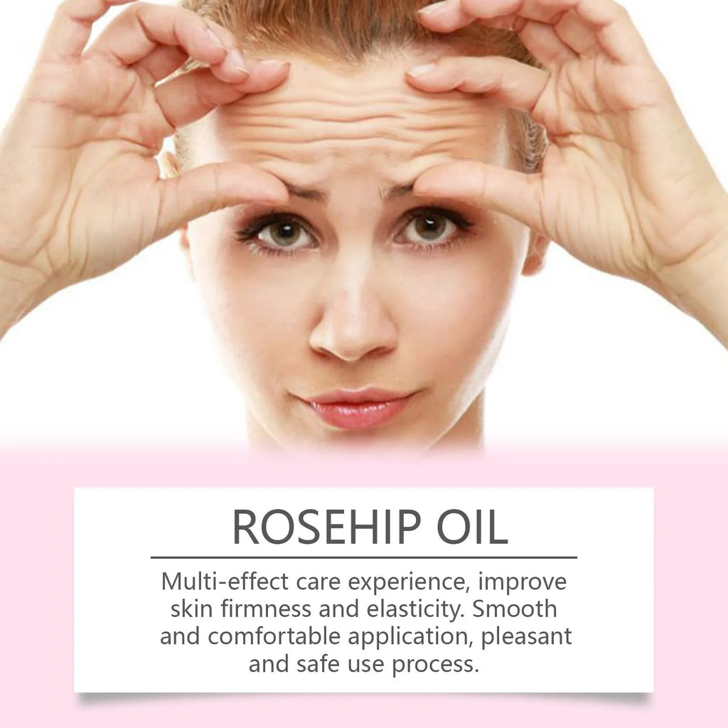 Rose fruit seed facial oil 60ml bottle with rose hip oil and vitamin E for face care