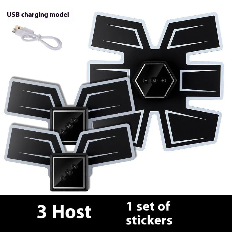 Eight-piece abdominal muscle massage patch set for waist reduction and body sculpting with multiple colour options