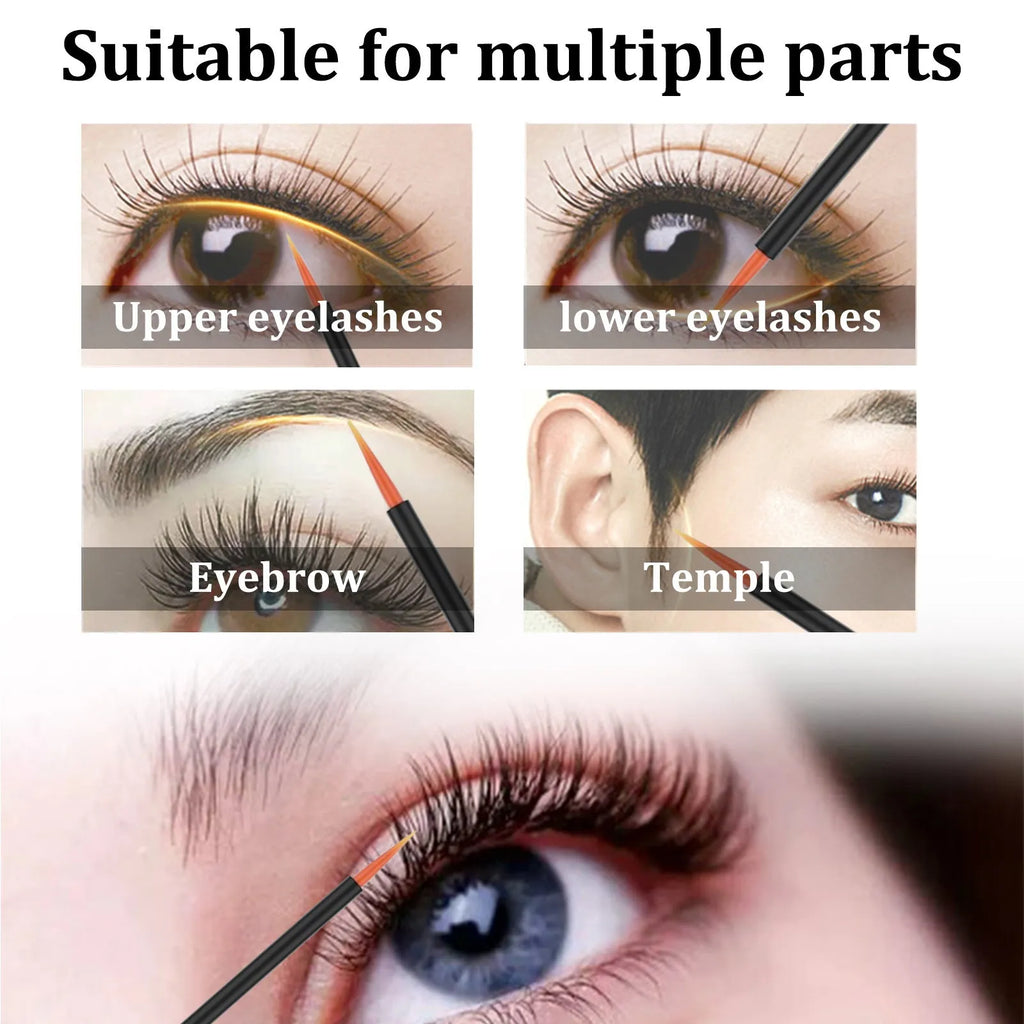 3ml bottle of black eyelash essence with applicator for lash and brow treatment.