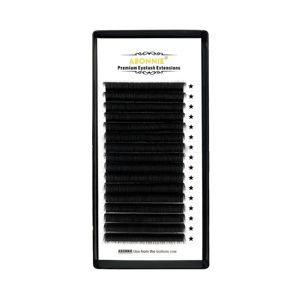 16-row dense false eyelashes in mink hair material showing length options from 8mm to 18mm