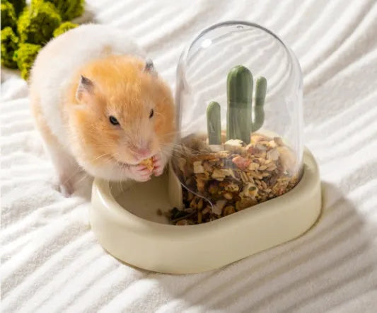 Hamster automatic feeder with transparent food chamber and 190ml grain capacity