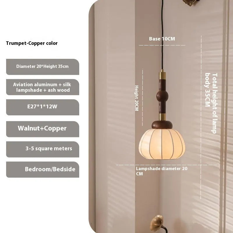 French style retro wrought iron bedside table lamp in natural colour copper for home use
