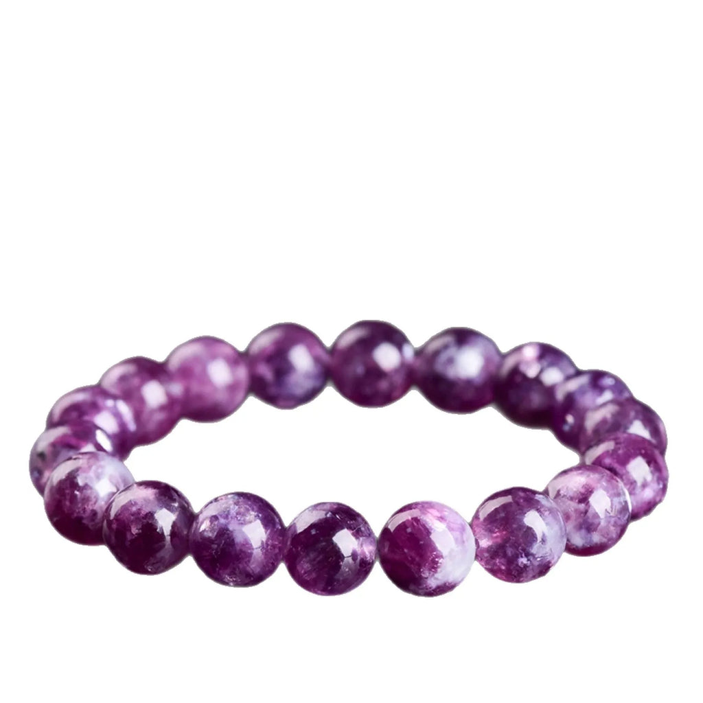 Purple Grandmother Crystal bracelet with geometric beads in unisex Korean style design