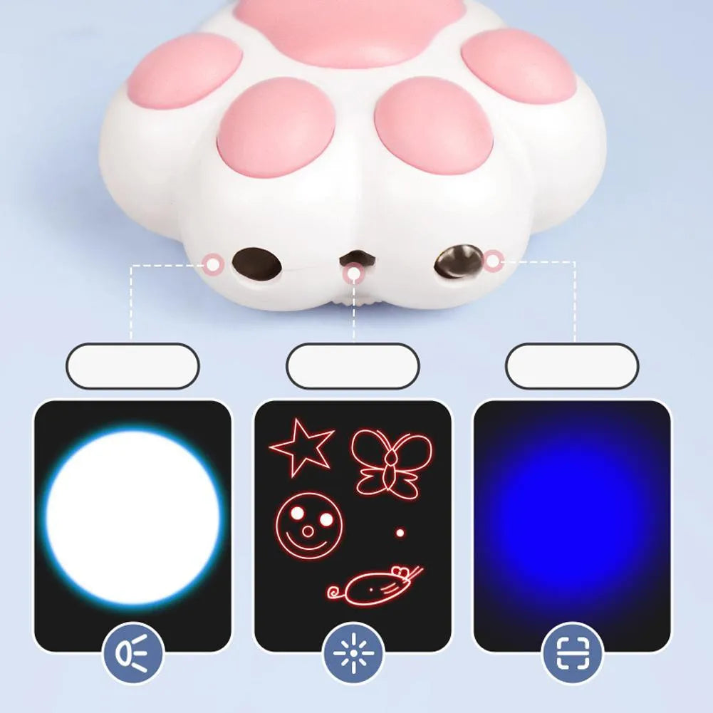 Black or pink infrared cat teaser toy with keychain measuring 5 by 2.5 centimetres