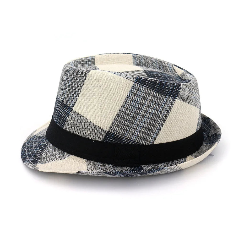 A casual blue bell-crown sun hat with a 4.5cm brim, made from polyester fabric.