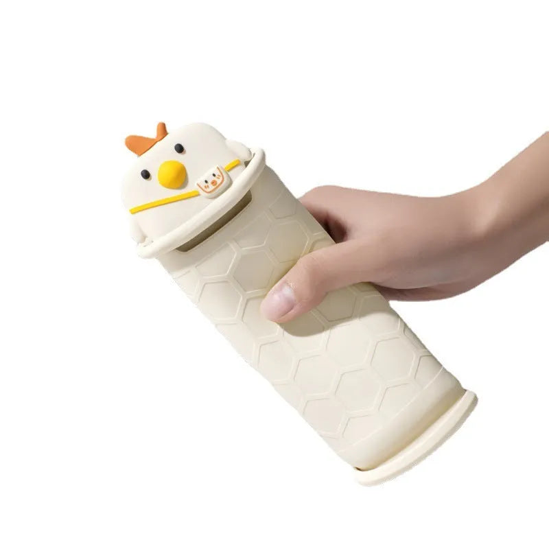 Cartoon chicken silicone tablet cover, frame type, for compatible iPad Air, mini and Pro models