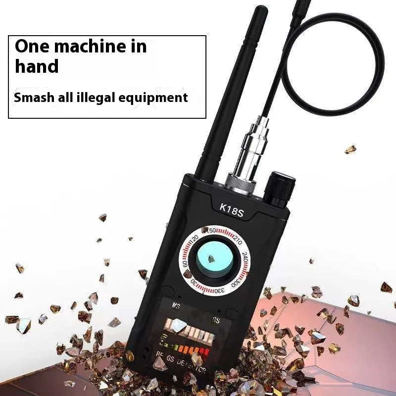 Anti-eavesdropping detector with wireless, magnetic, and camera detection, 117 x 56 x 20 mm, American or European Standard