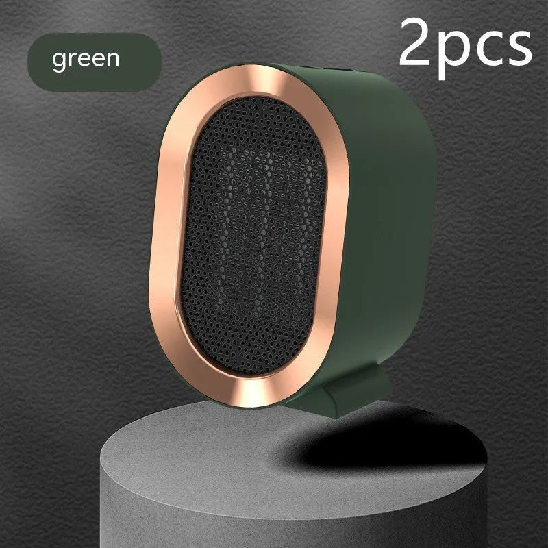 Desktop portable electric fan heater with ceramic heating element in choice of colours