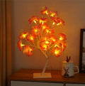 Rose tree lamp with pink roses and 24 lights on a black square base for bedroom decoration