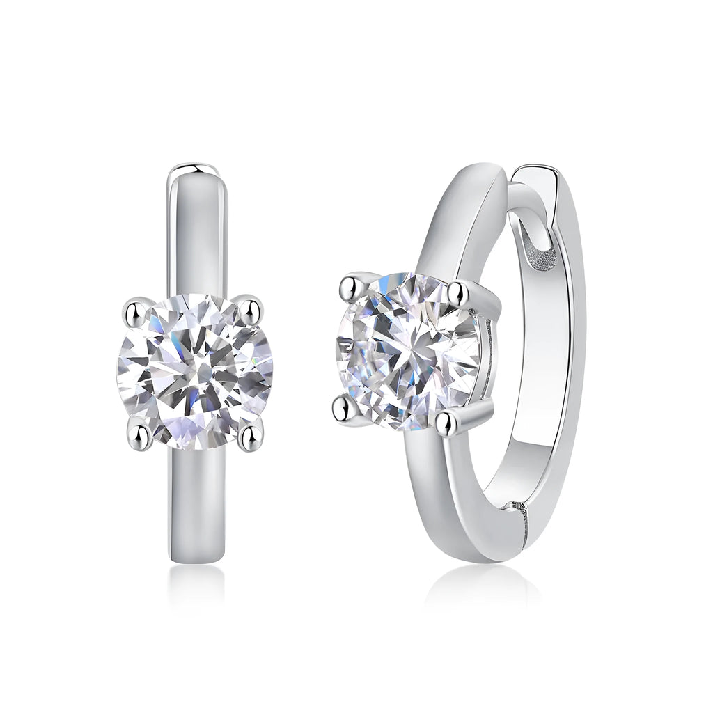 Set Out From The Heart 0.5 carat moissanite stud earrings S925 silver platinum plated in gift box with GRA certificate