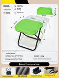 Lightweight foldable camp stool in khaki colour, shown folded flat in pencil box style.