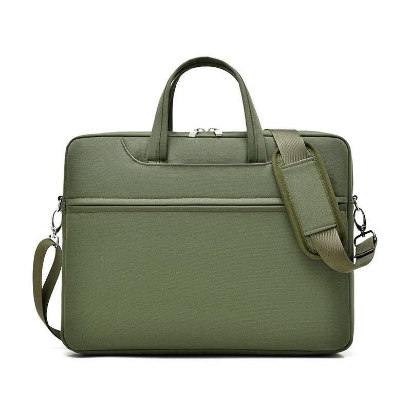 Men's large capacity laptop bag in Oxford cloth, black, for 15.6 inch laptop with shoulder strap