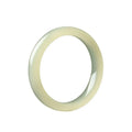 Ice silk jade round bar bracelet on a wrist, showing its smooth, continuous loop and polished stone finish.