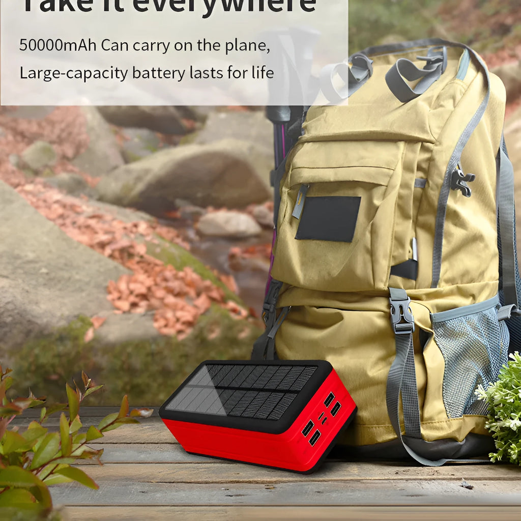Solar wireless power bank showing multiple colour options and capacity selections