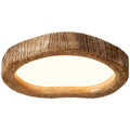 Round wood grain finish ceiling lamp in a new Chinese style for bedrooms.