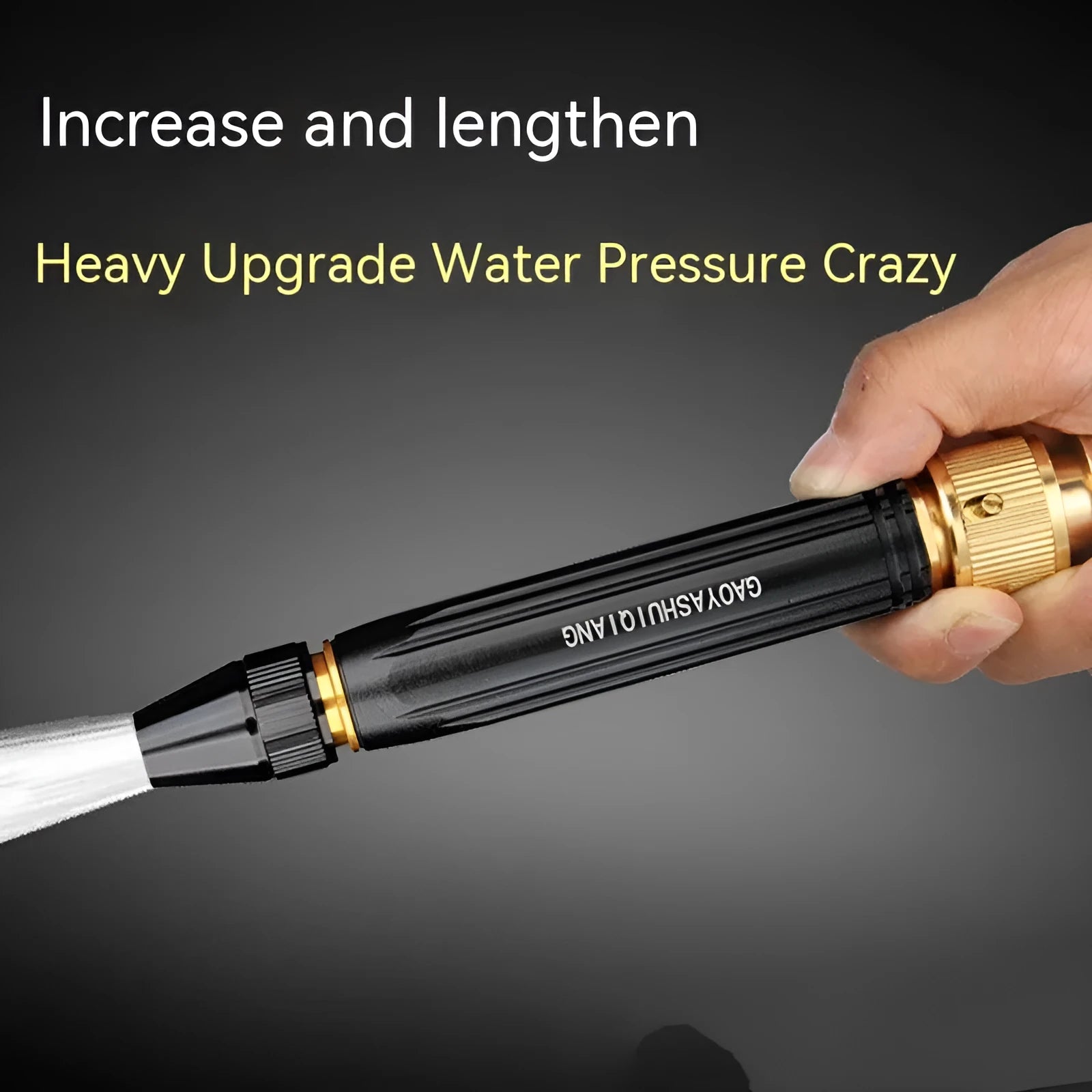 Black diamond alloy car wash water gun with straight spray pattern