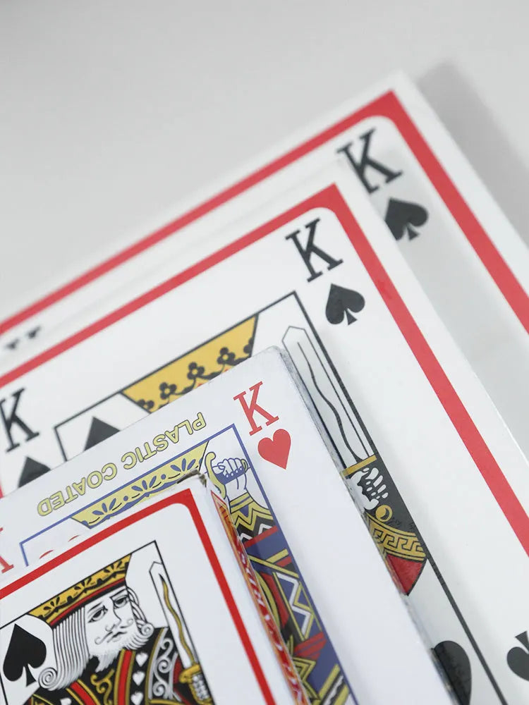 Jumbo playing cards in large size for table games with enhanced visibility