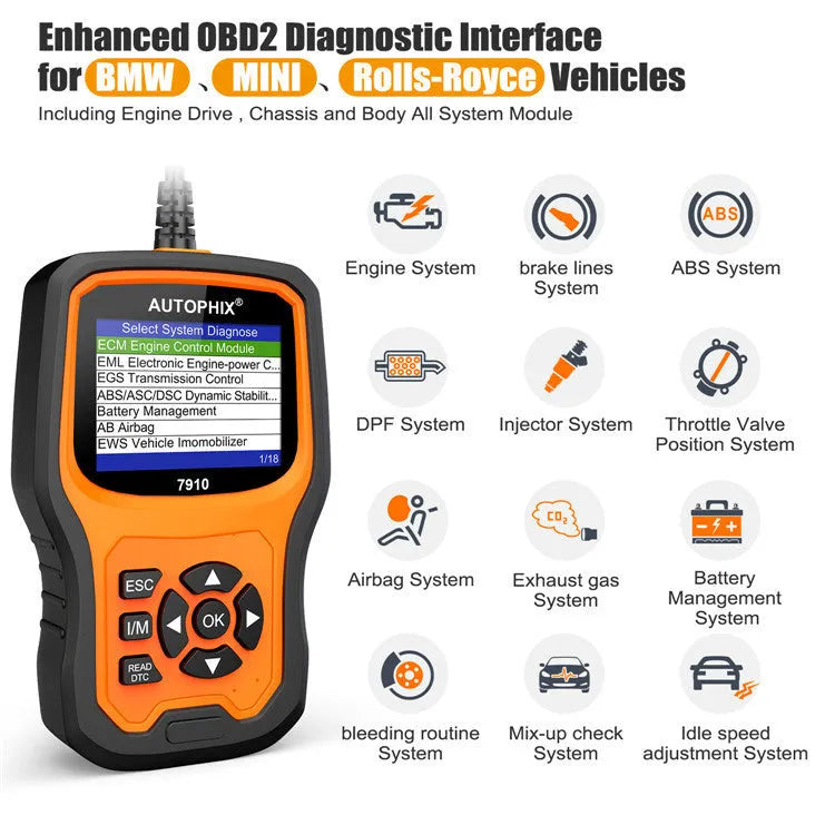 Autophix 7910 BMW full system OBD2 diagnostic scanner and coding tool