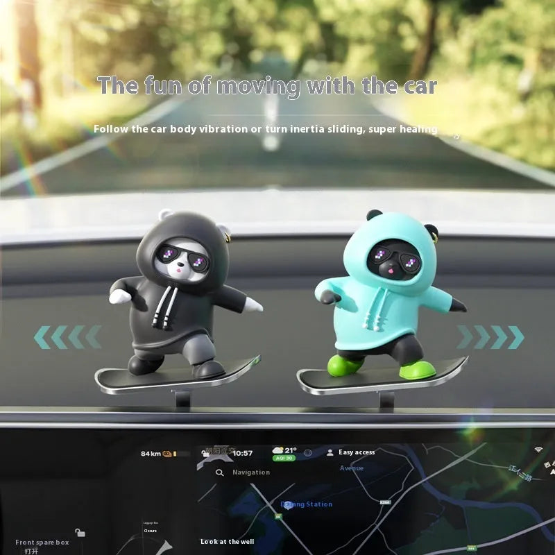 Resin bear car dashboard decoration in yellow for floating screen or non-vertical fitment