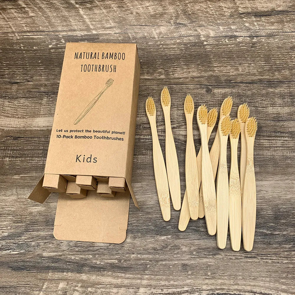 Eco friendly bamboo soft fibre toothbrush with biodegradable handle for adults