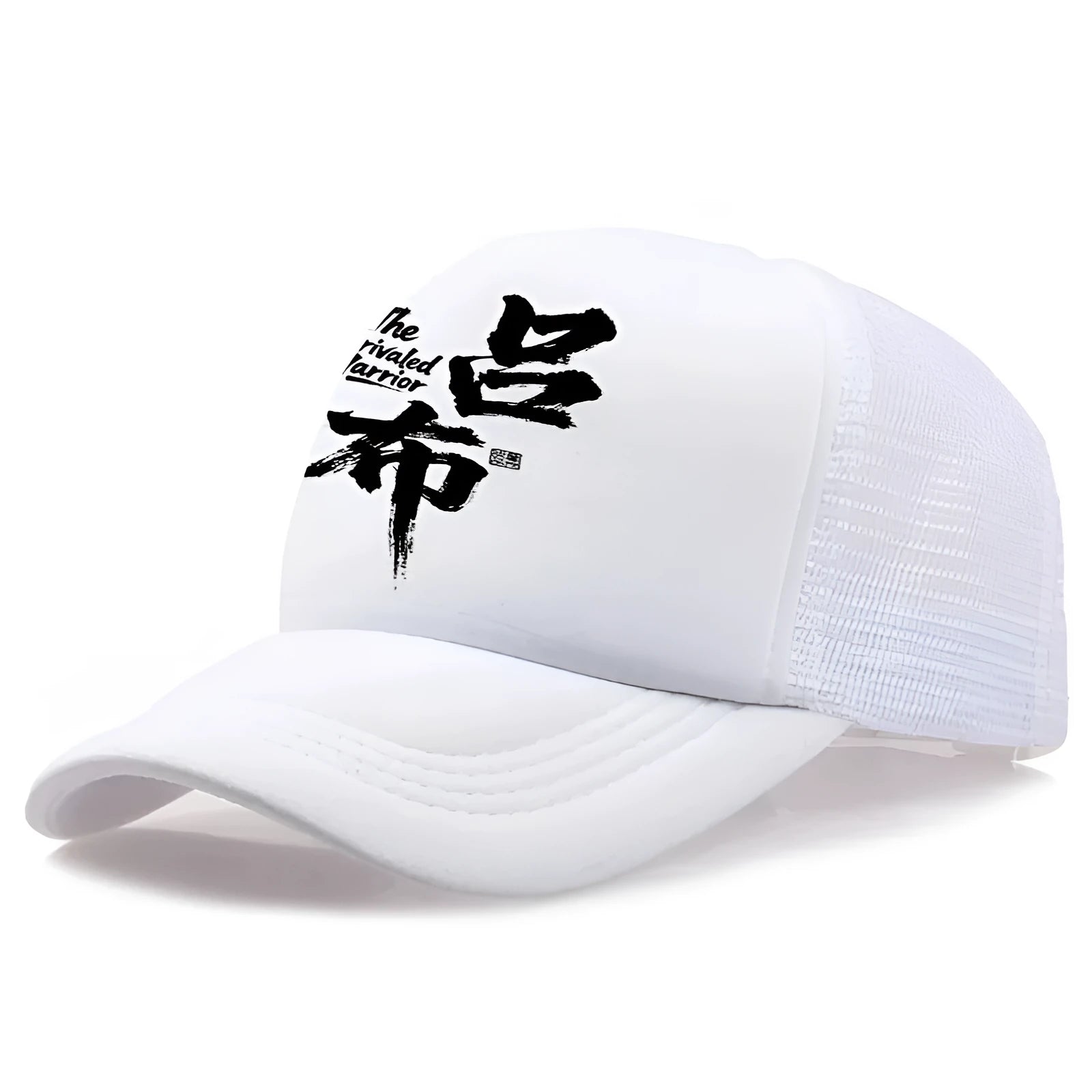 Men's adjustable baseball cap in six colours showing structured six-panel crown and metal buckle strap.