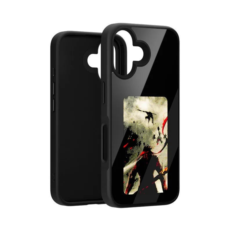 Four colours e-ink screen phone case mirror finish TPU for iPhone 16 Pro Max with black blue grey pink options