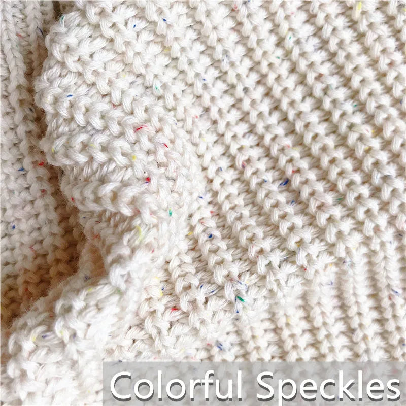 Children winter cotton oversized sweatersuit top in vanilla colour, laid flat showing front design for babies and toddlers