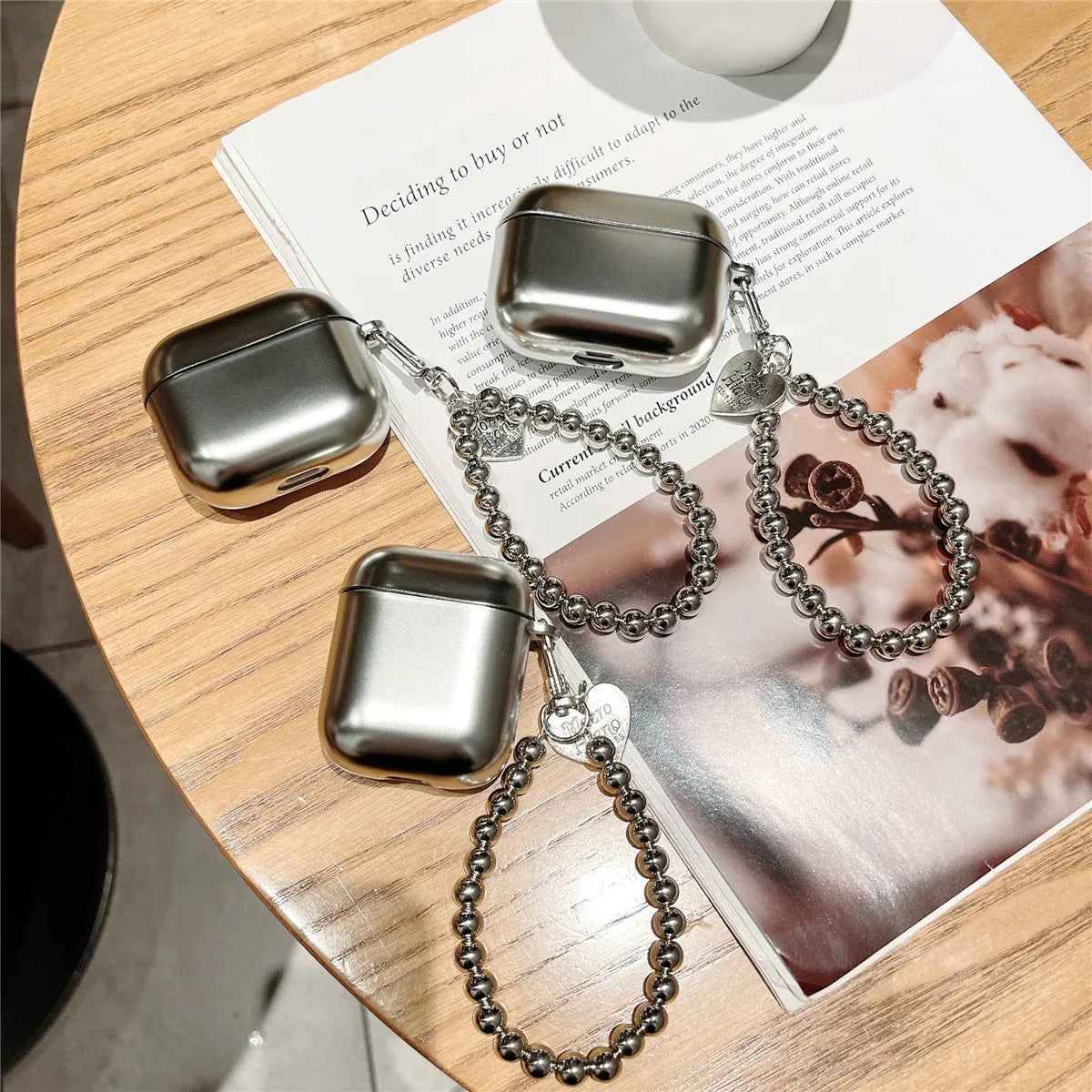 Matte electroplated hard protective case for Apple AirPods, shown on a white background.