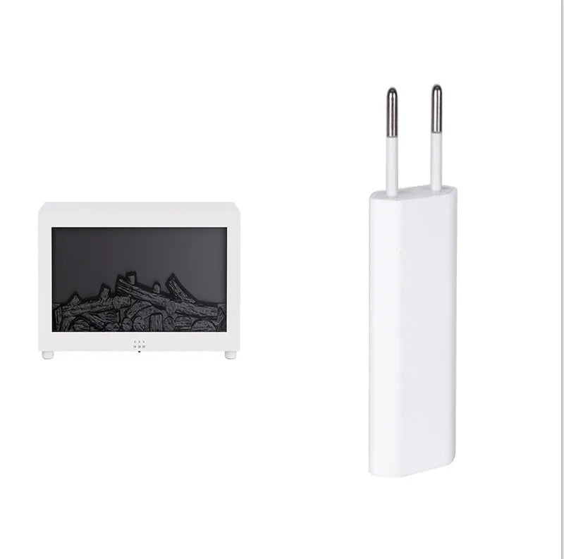 Square flame aromatherapy machine with 3D flame effect and 7-colour mood lighting at base