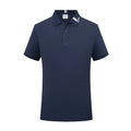 Breathable cotton blend short sleeve lapel polo shirt in light purple with fashion letter print
