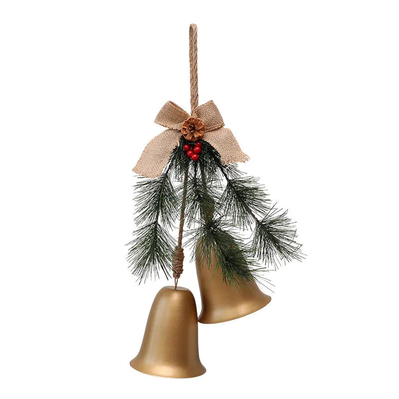 Red velvet bow bell pendant layout prop 50x30x20cm on display