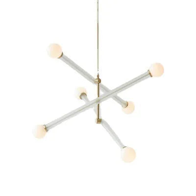 Children's bedroom chandelier with iron construction and LED light in blue green white finish