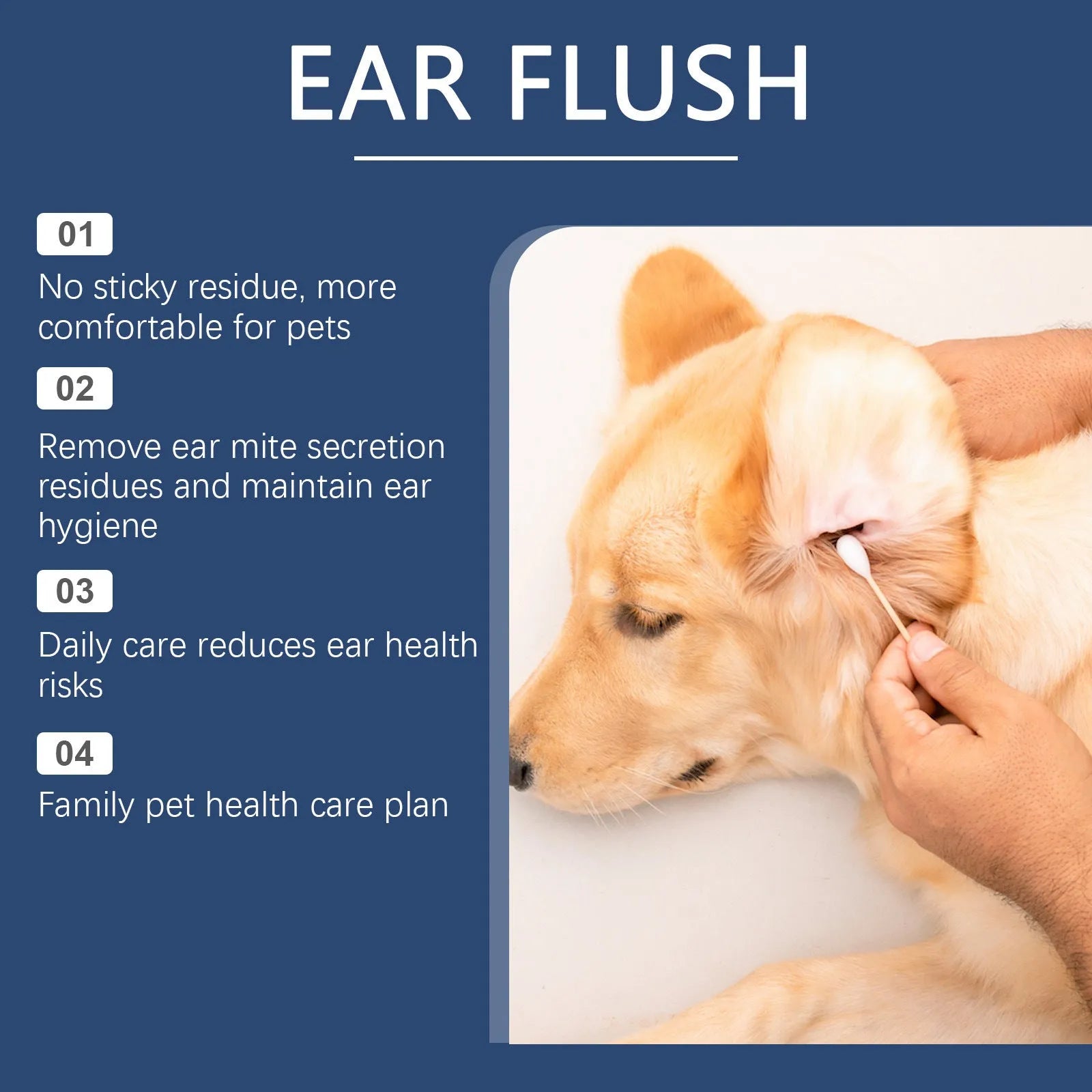 A 100ml bottle of gentle ear cleaner for dogs and cats, used to remove earwax.