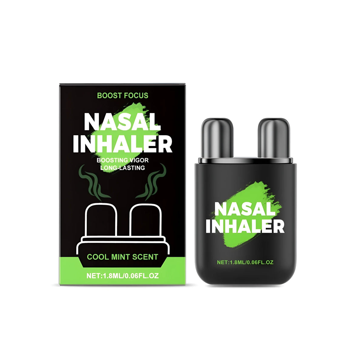 1.8ml nasal inhaler with menthol, peppermint oil, and ginger, compact portable nasal aspirator