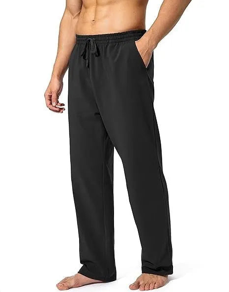 Men's loose fit casual trousers in quick-dry polyester fabric showing dark grey colour option