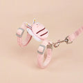 Pink, yellow, and blue bee-shaped adjustable cat lead and rope set on a white background.