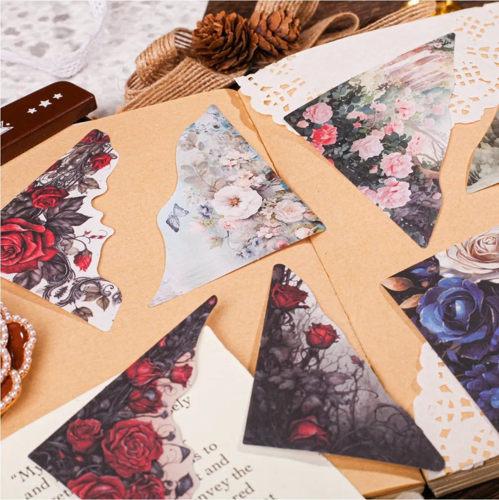Set of modern simple light paper bookmarks in Spring Vine, pink plum, and red rose colours for DIY hand accounts