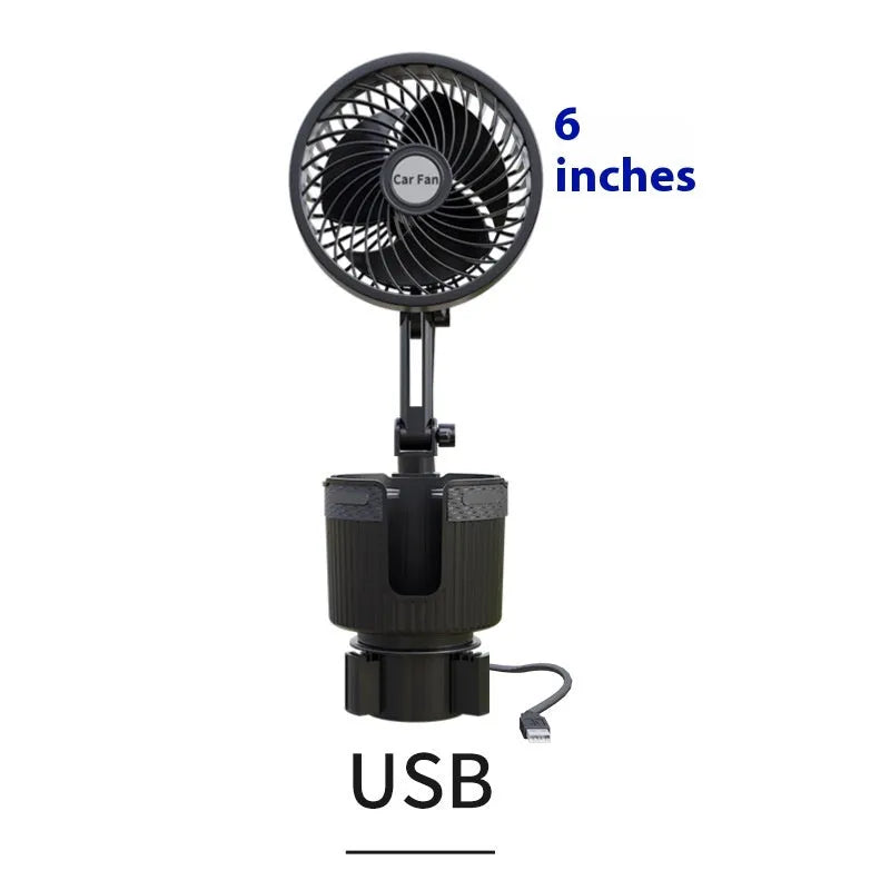 Car cup holder cooling fan with ABS plastic housing in vehicle cup holder