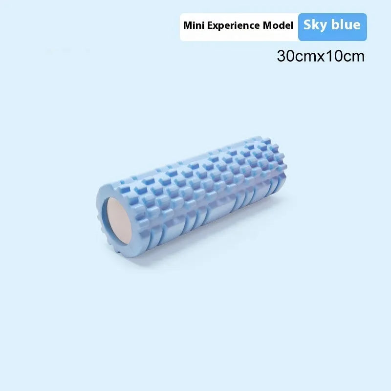 A firm EVA foam roller in a choice of colours like pink or black, shown in different sizes for fitness recovery.
