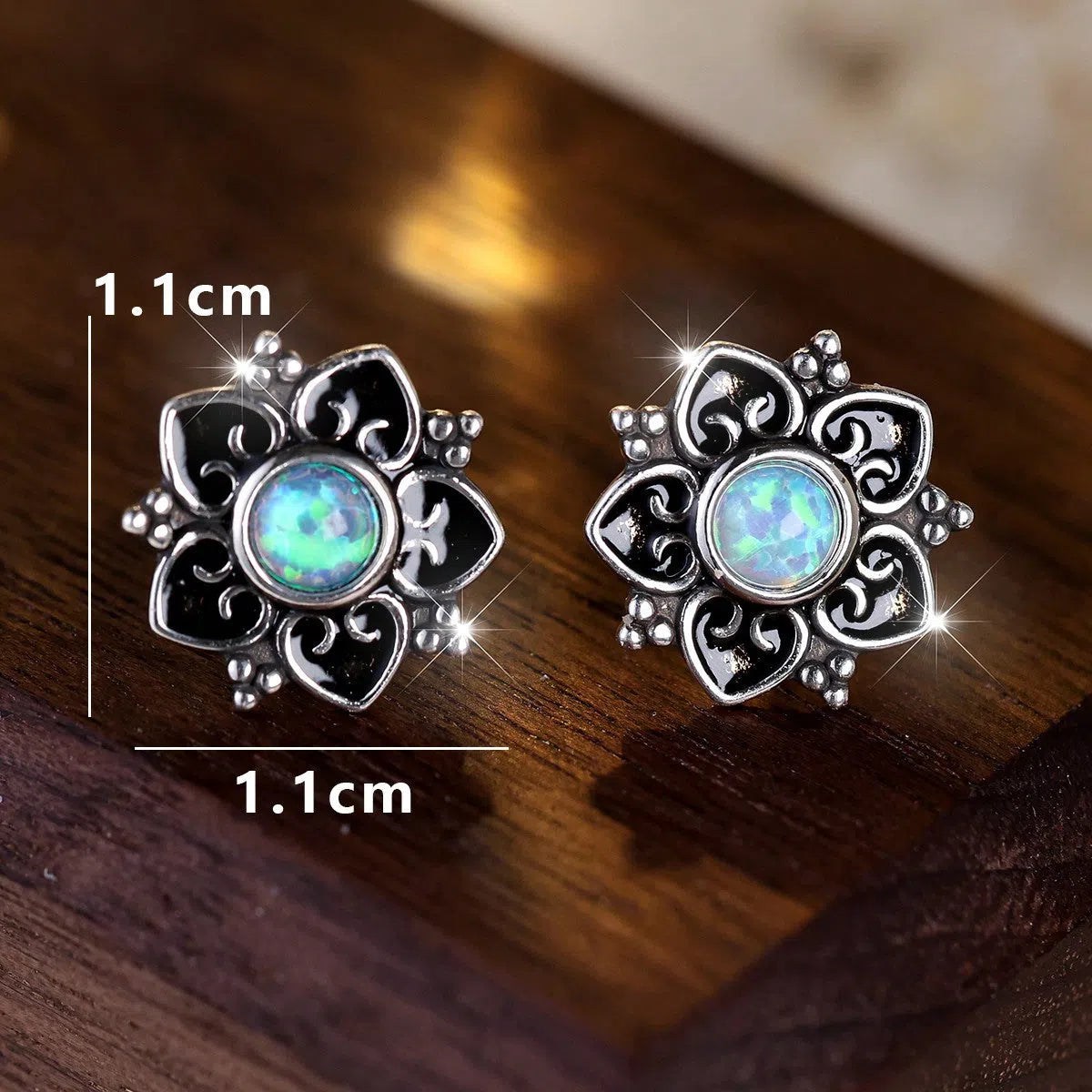 Bohemian casual flower stud earrings for women rose design zinc alloy