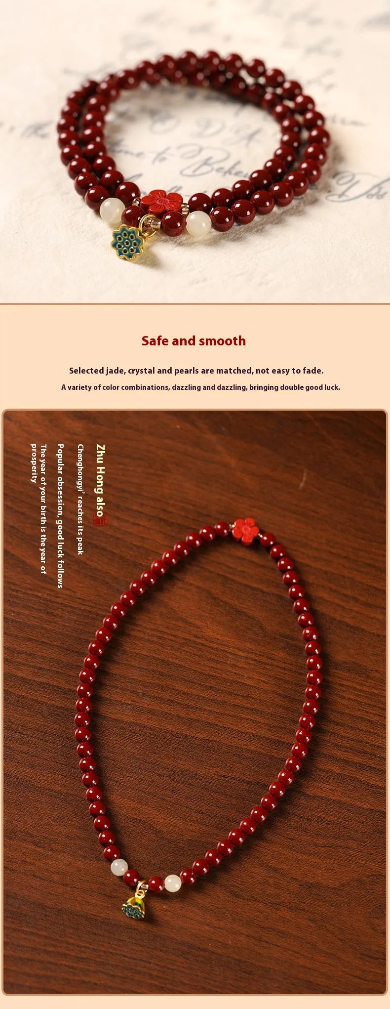 Close-up of a purple gold sand women's bracelet with 6mm beads in a double circle, hand-woven design featuring lotus seedpod elements.