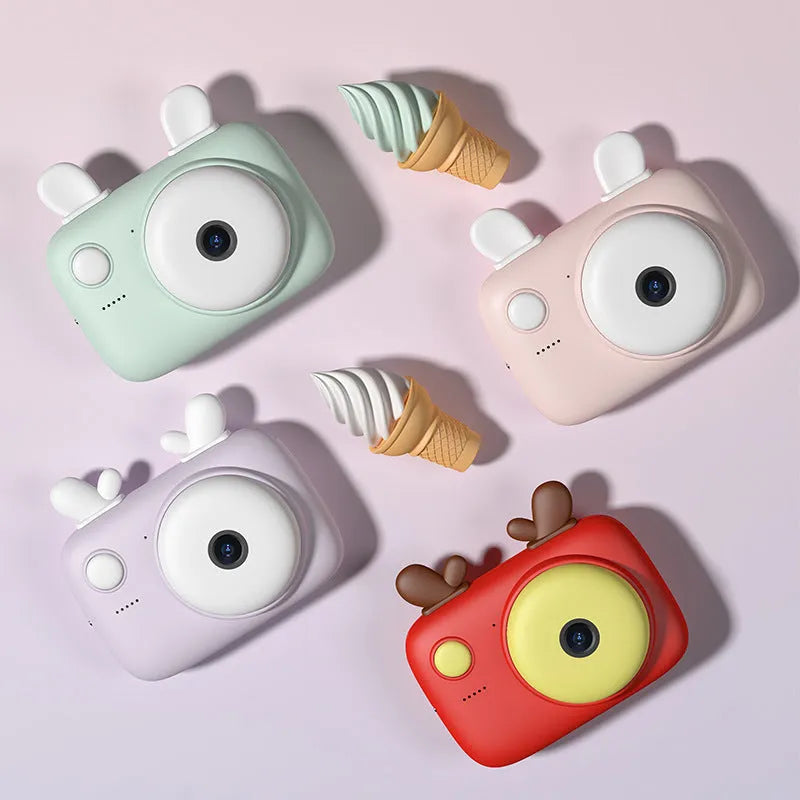 Kids digital camera in green, pink, purple or red with 2.4 inch screen and dual cameras