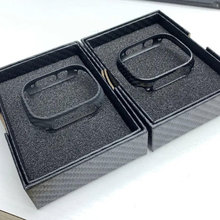 Carbon fiber aramid fiber hand watch case in bright black finish for 40mm to Watch 49mm watch sizes