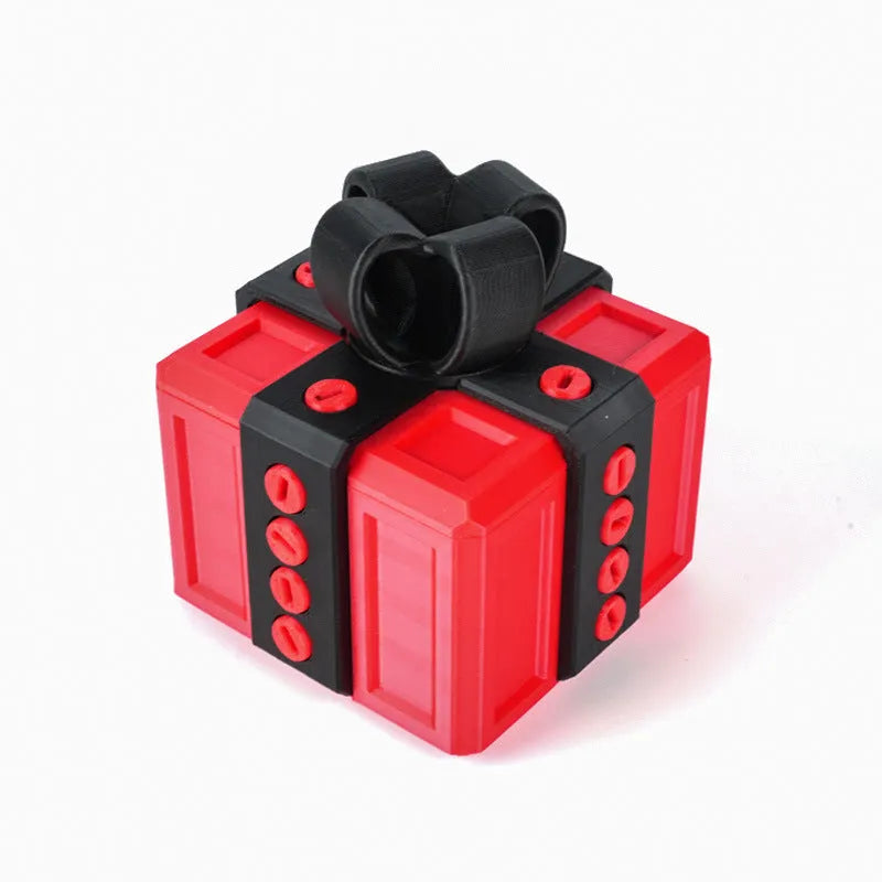 Christmas spoof middle finger gift box, 5cm plastic novelty toy in black and gold