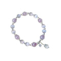 Women's crystal moon bracelet with opal amethyst colour and manual craftsmanship details