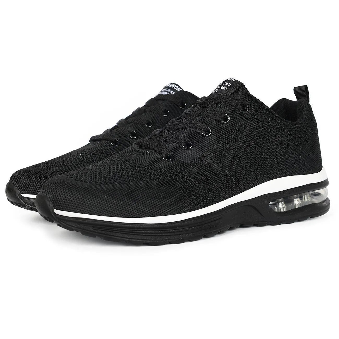Flyknit mesh running shoes in multiple colours with round toe design and PU soles