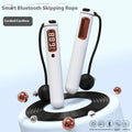Smart Bluetooth skipping rope with counter in A8 pearl white colour, coreless design with weight bearing ball