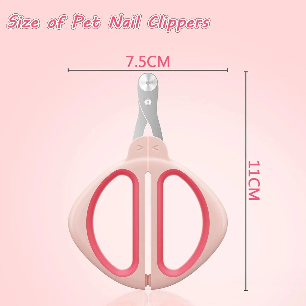Blue pet nail clipper with a round positioning hole and stainless steel blade for trimming cat nails.