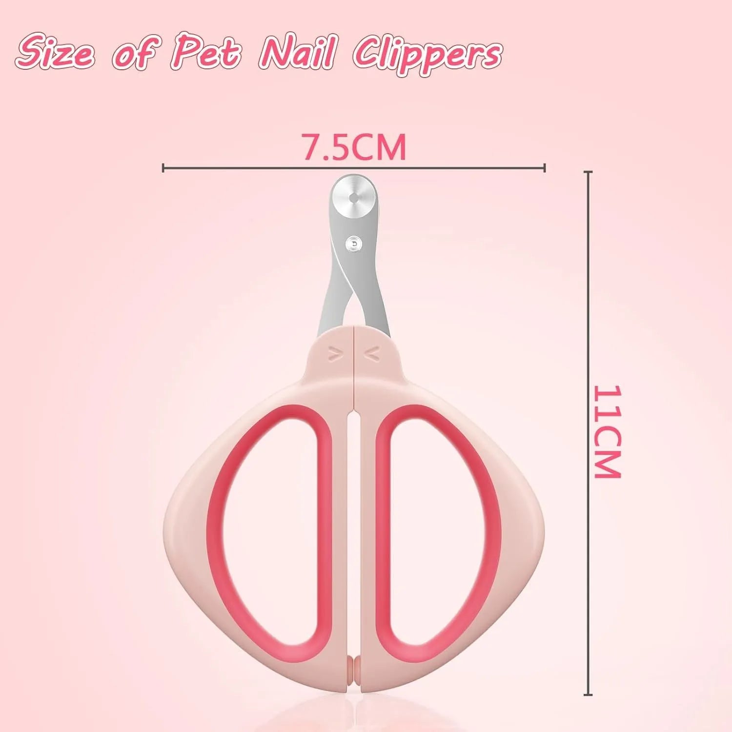Blue pet nail clipper with a round positioning hole and stainless steel blade for trimming cat nails.