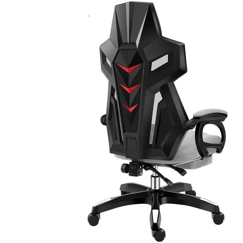 Ergonomic office swivel chair with reclining mesh backrest, black frame, and choice of legs